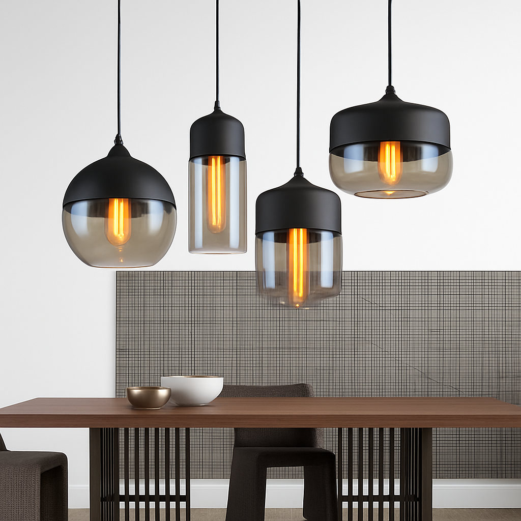 Sospensione moderna design in vetro e metallo Loft