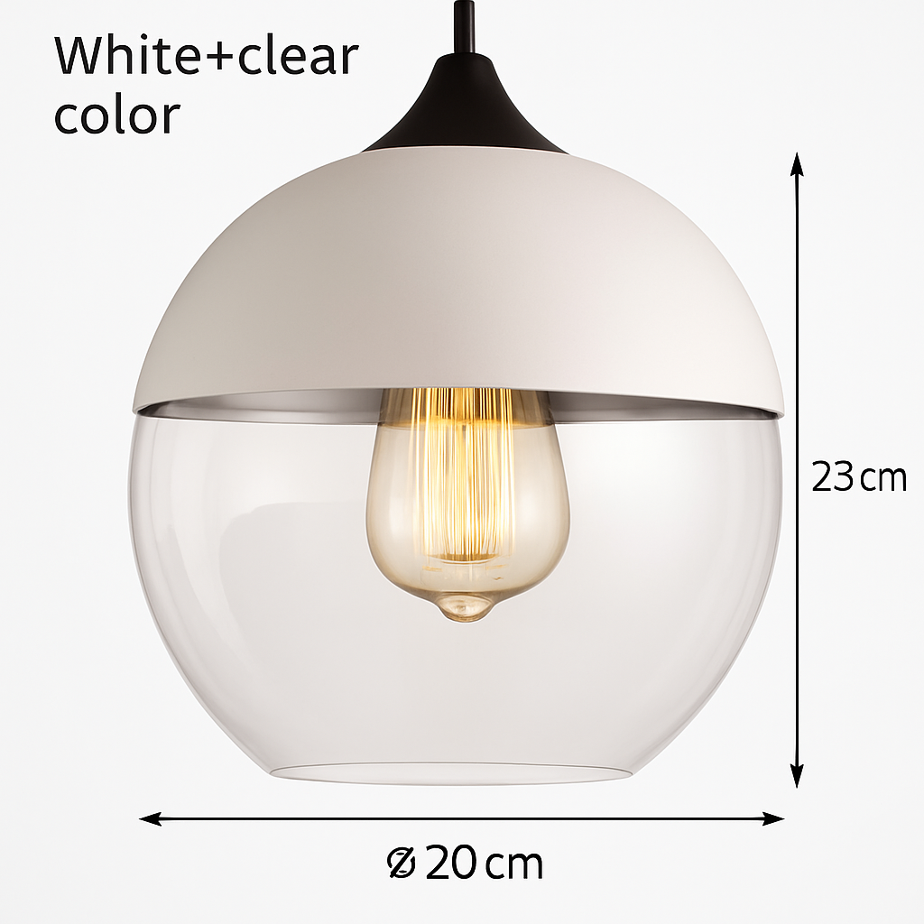 Sospensione moderna design in vetro e metallo Loft