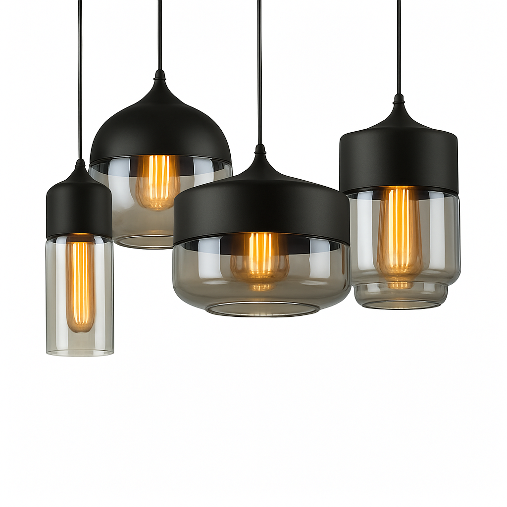 Sospensione moderna design in vetro e metallo Loft