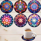 TABLEVA – Elegante Sottobicchiere Rotondo in Legno con Design Mandala
