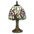 Lampada da Tavolo Notturno Tiffany con Fiore Blu Oaks