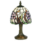 Lampada da Tavolo Notturno Tiffany con Fiore Blu Oaks