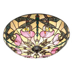 Interiors 1900 Ashton Grande Lampada da Soffitto Tiffany Flush