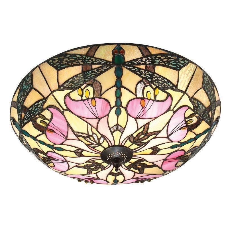 Interiors 1900 Ashton Grande Lampada da Soffitto Tiffany Flush