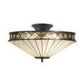 Interiors 1900 Fargo Semi Flush Tiffany Lampada da Soffitto