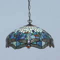 Luce da soffitto Tiffany Media Blue Dragonfly - Attacco per 3 lampadine