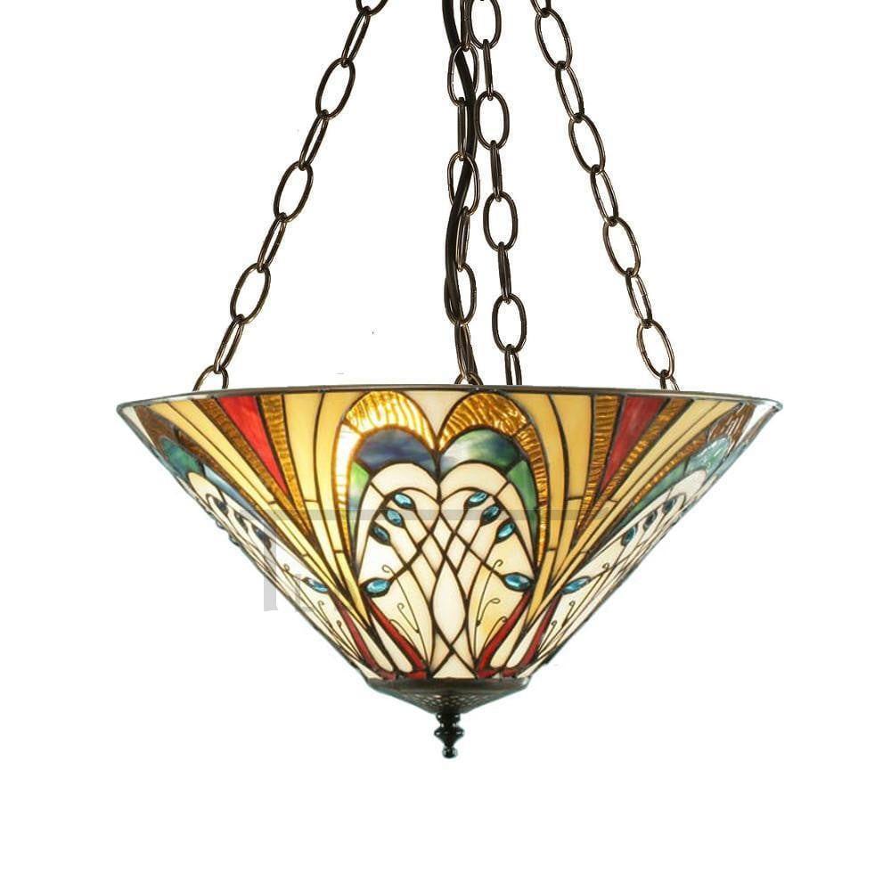 Interiors 1900 Hector Medium Lampada da Soffitto Tiffany Invertita