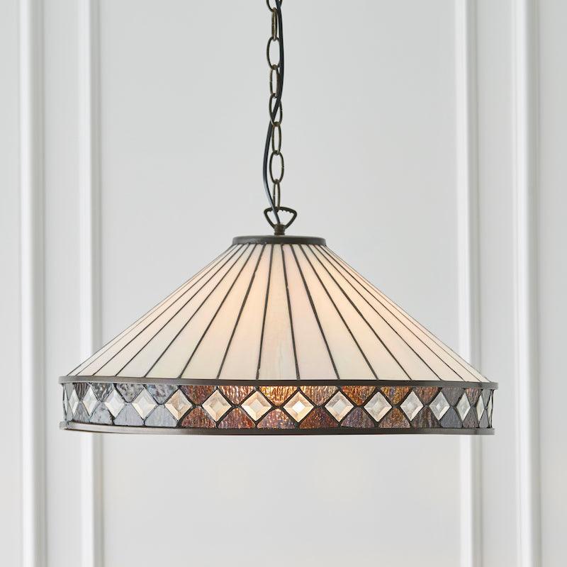 Fargo Grande Lampada da Soffitto Tiffany - Attacco per 1 Lampadina
