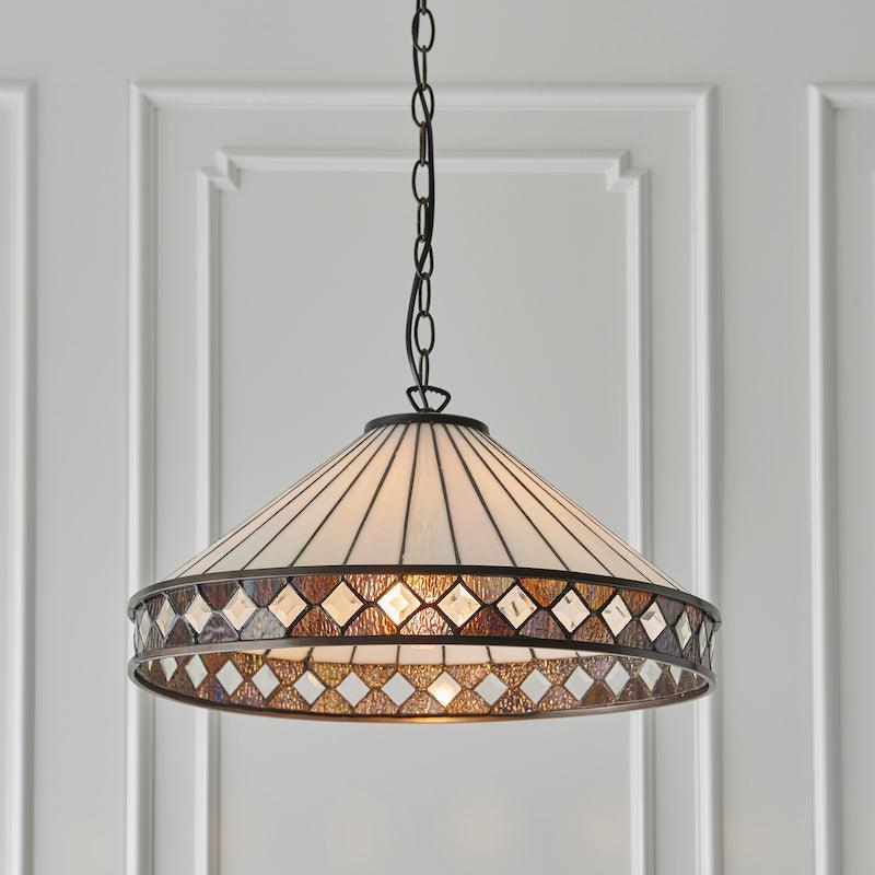 Fargo Grande Lampada da Soffitto Tiffany - Attacco per 1 Lampadina