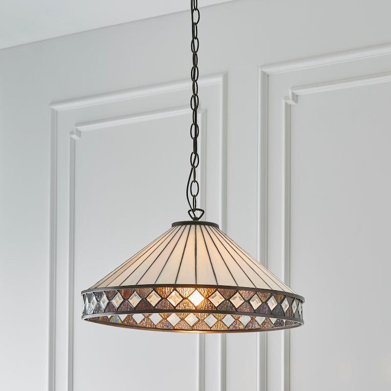 Fargo Grande Lampada da Soffitto Tiffany - Attacco per 1 Lampadina