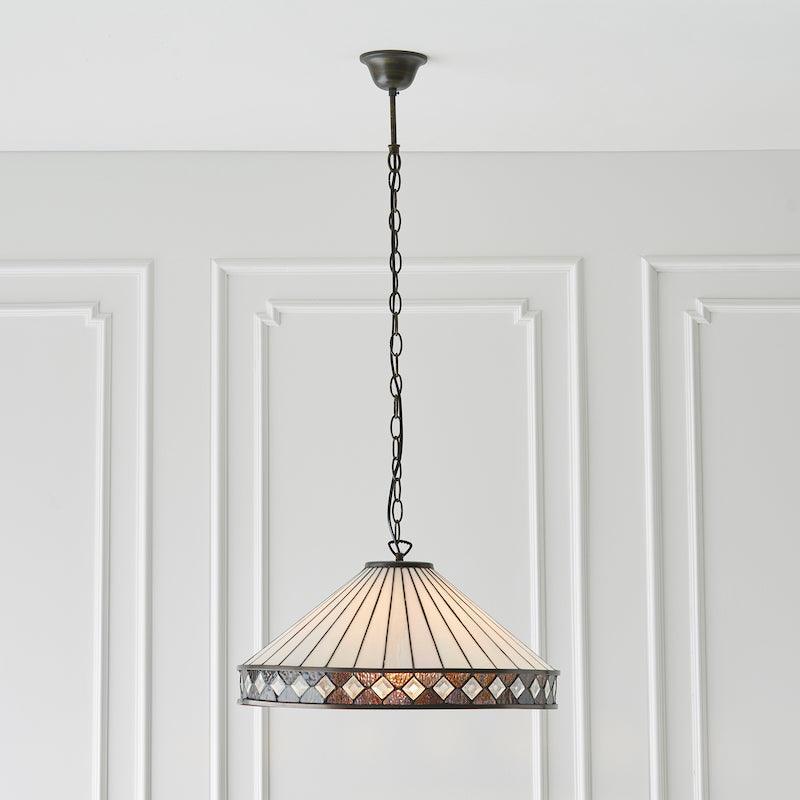 Fargo Grande Lampada da Soffitto Tiffany - Attacco per 1 Lampadina