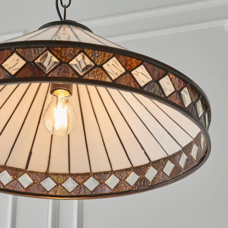 Fargo Grande Lampada da Soffitto Tiffany - Attacco per 1 Lampadina