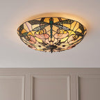 Interiors 1900 Ashton Grande Lampada da Soffitto Tiffany Flush