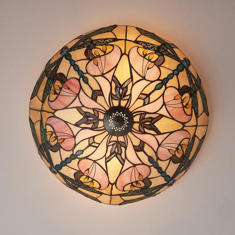 Interiors 1900 Ashton Grande Lampada da Soffitto Tiffany Flush