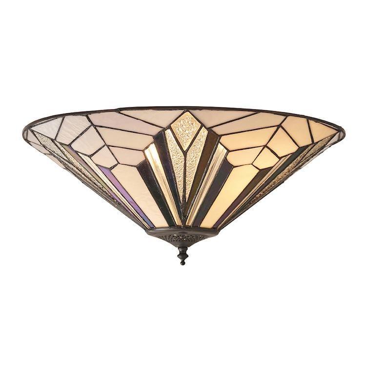 Interiors 1900 Astoria Lampada da Soffitto Tiffany Flush 48cm