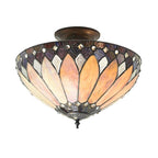 Interiors 1900 Brooklyn Semi-Flush Tiffany Lampada da Soffitto