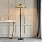 Lampada da Terra Tiffany Dark Star Interiors 1900
