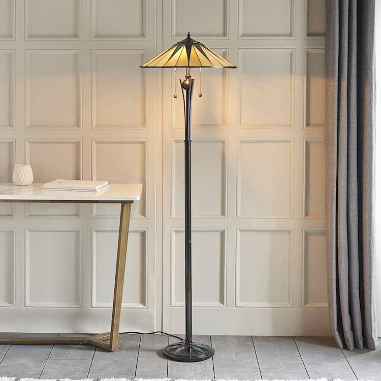 Lampada da Terra Tiffany Dark Star Interiors 1900