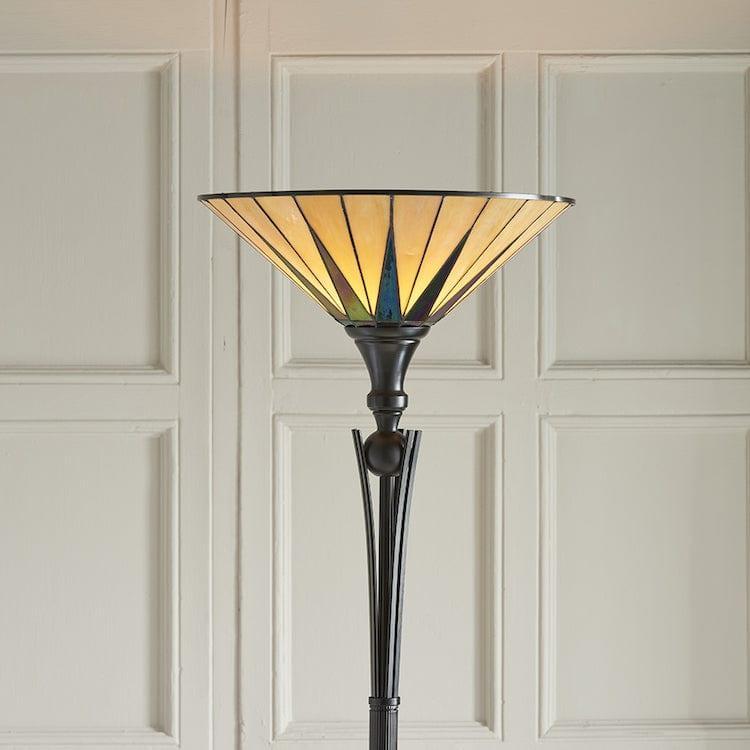 Lampada da Terra Tiffany Dark Star Uplighter Interiors 1900