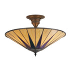 Interiors 1900 Dark Star Semi Flush Tiffany Lampada da Soffitto