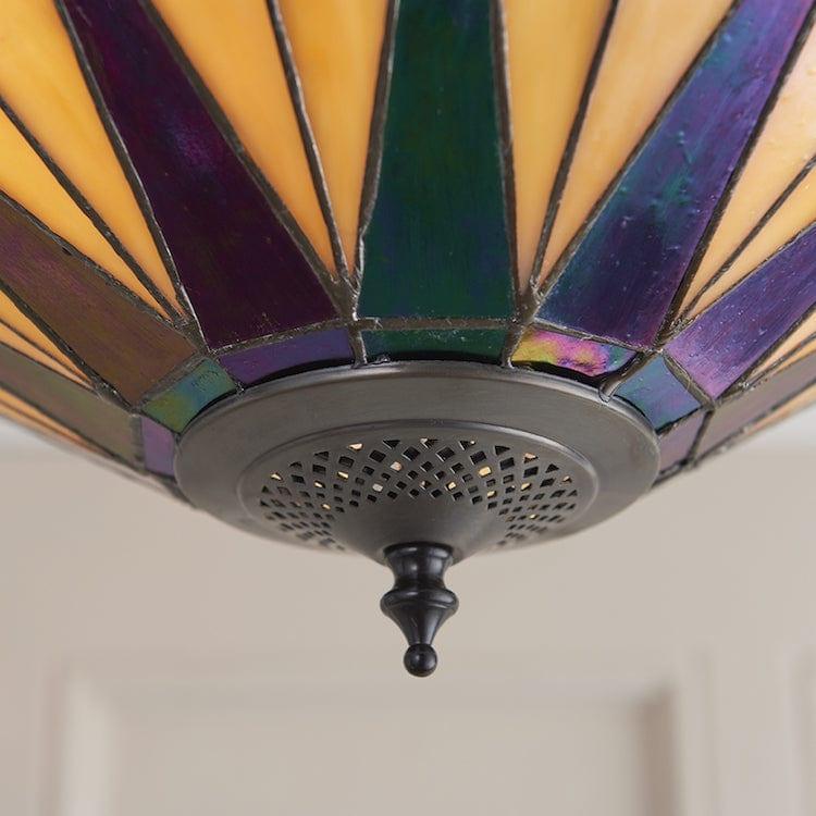Interiors 1900 Dark Star Semi Flush Tiffany Lampada da Soffitto
