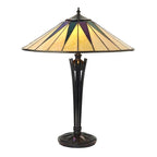 Interiors 1900 Lampada da Tavolo Tiffany 2 Luci Dark Star