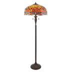 Lampada da terra Tiffany Flame Dragonfly di Interiors 1900
