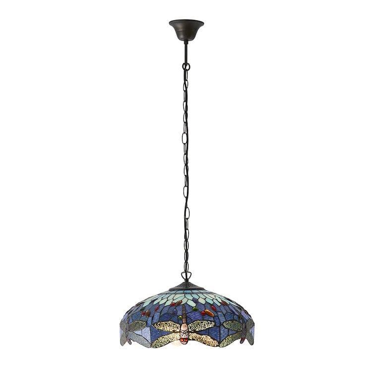 Luce da soffitto Tiffany Media Blue Dragonfly - Attacco per 3 lampadine