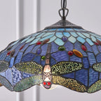 Luce da soffitto Tiffany Media Blue Dragonfly - Attacco per 3 lampadine