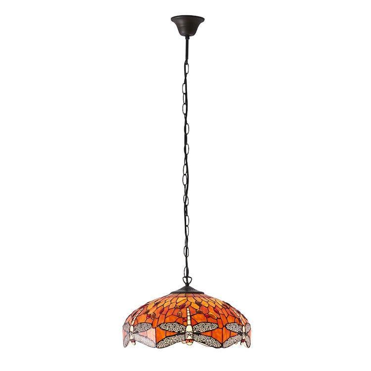 Lampada da soffitto Tiffany Media Libellula Fiammeggiante - Attacco per 3 lampadine