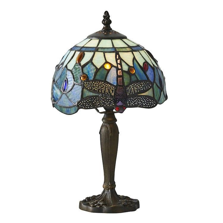 Lampada da Tavolo Intermedia Tiffany Libellula Blu