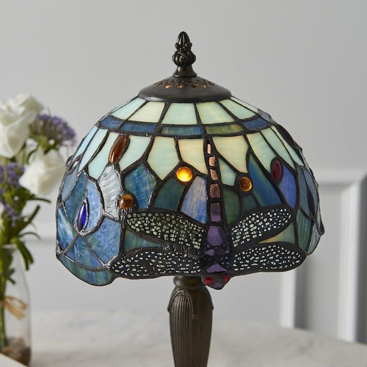 Lampada da Tavolo Intermedia Tiffany Libellula Blu