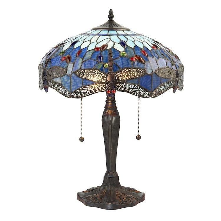 Lampada da Tavolo Tiffany Blue Dragonfly Interiors 1900