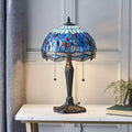 Lampada da Tavolo Tiffany Piccola Libellula Blu Interiors 1900
