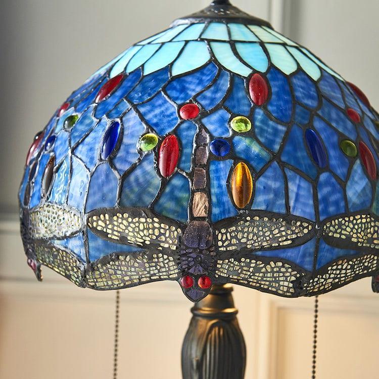 Lampada da Tavolo Tiffany Piccola Libellula Blu Interiors 1900