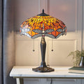 Lampada da Tavolo Tiffany Flame Dragonfly di Interiors 1900