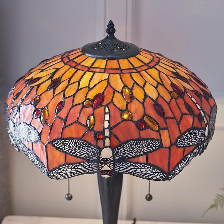 Lampada da Tavolo Tiffany Flame Dragonfly di Interiors 1900