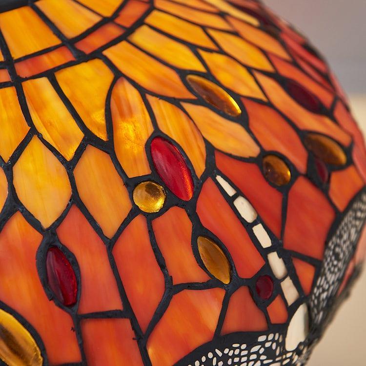 Lampada da Tavolo Tiffany Flame Dragonfly di Interiors 1900