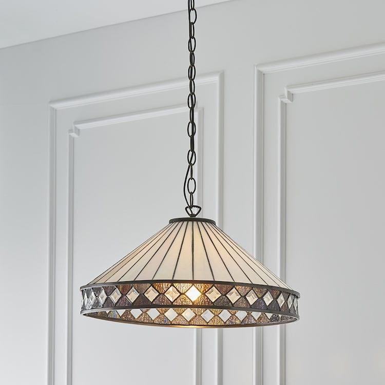 Fargo Grande Lampada da Soffitto Tiffany - Attacco per 1 Lampadina