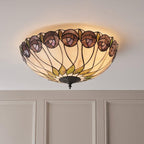 Interiors 1900 Hutchinson Grande Lampada da Soffitto Tiffany Flush