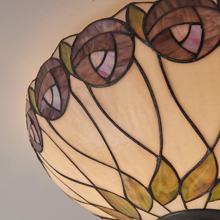Interiors 1900 Hutchinson Grande Lampada da Soffitto Tiffany Flush