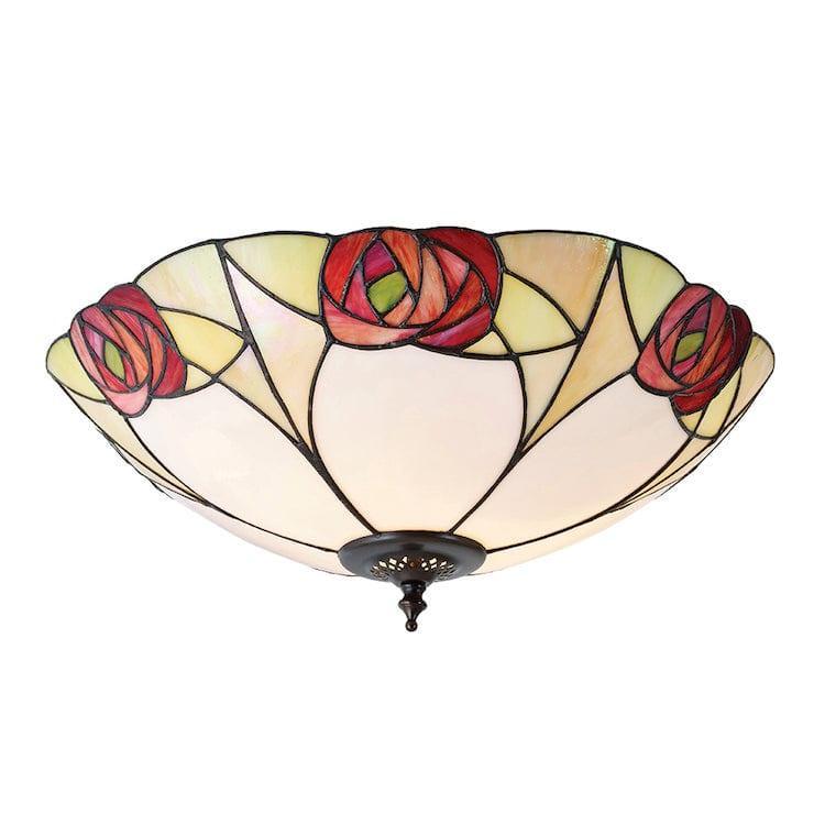 Interiors 1900 Ingram Grande Lampada da Soffitto Tiffany Flush