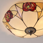 Interiors 1900 Ingram Grande Lampada da Soffitto Tiffany Flush