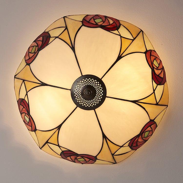 Interiors 1900 Ingram Grande Lampada da Soffitto Tiffany Flush