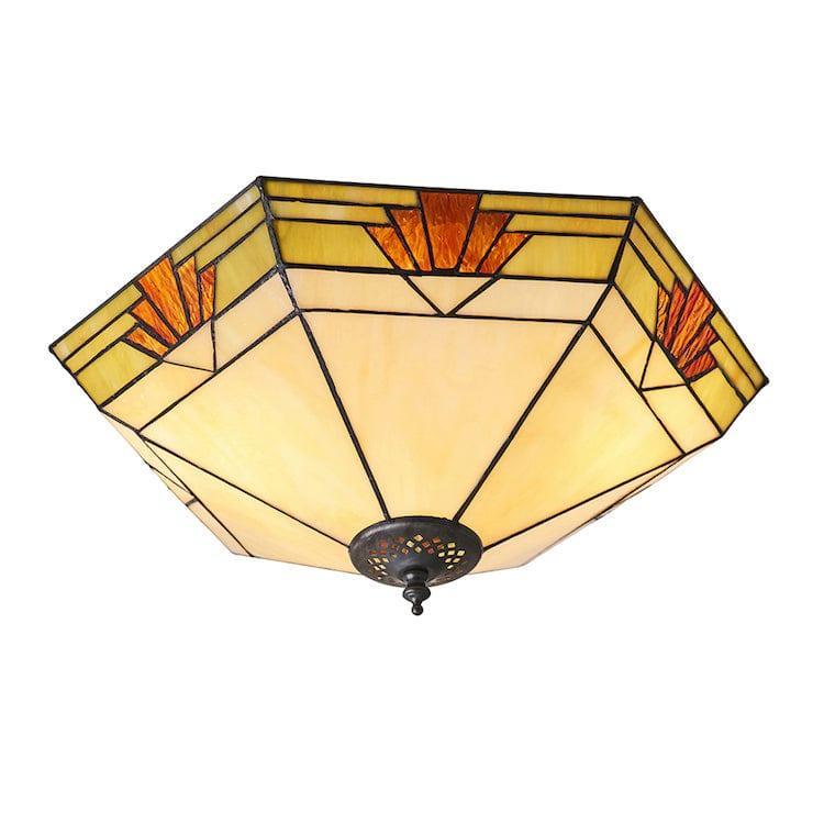Interiors 1900 Nevada Grande Lampada da Soffitto Tiffany Flush