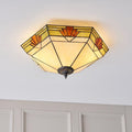 Interiors 1900 Nevada Grande Lampada da Soffitto Tiffany Flush