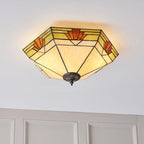 Interiors 1900 Nevada Grande Lampada da Soffitto Tiffany Flush