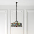 Luce da Soffitto Tiffany Grande Libellula Blu - Attacco per 3 Lampadine
