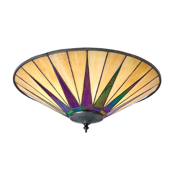 Interiors 1900 Dark Star Grande Lampada da Soffitto Tiffany Flush