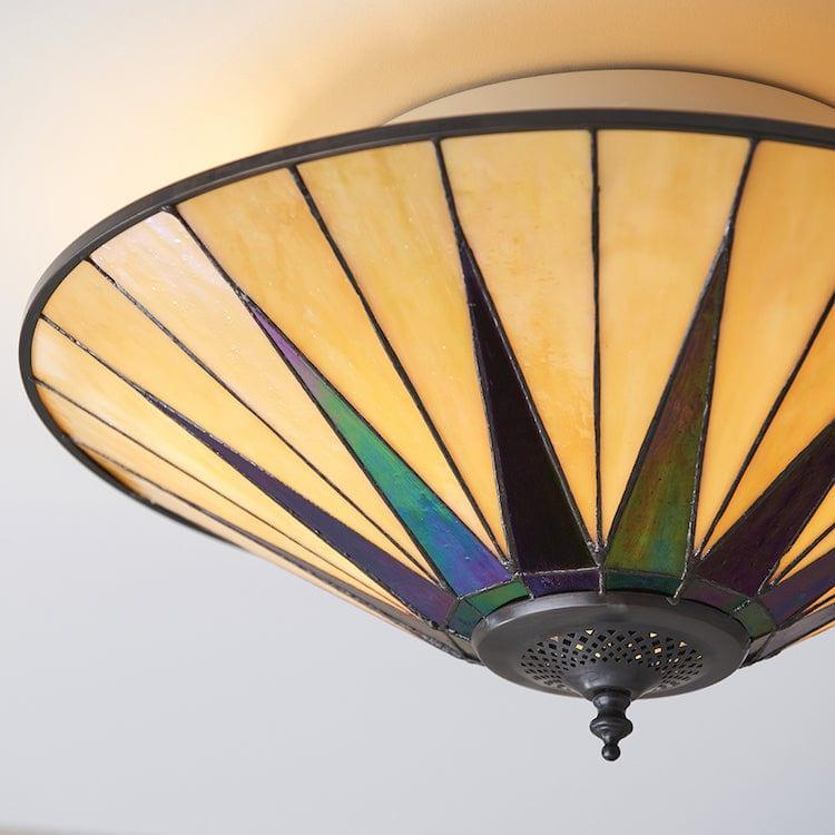 Interiors 1900 Dark Star Grande Lampada da Soffitto Tiffany Flush